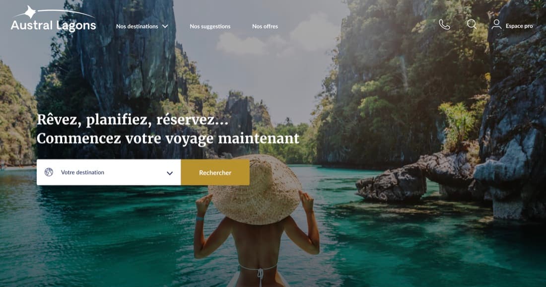 Page d'accueil d'australlagons.com
