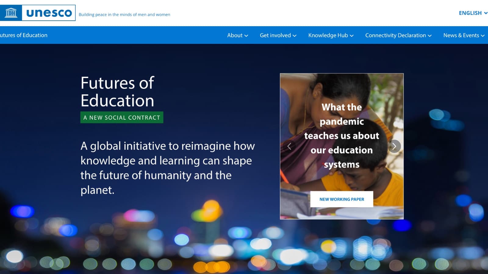 Site Futures of Education de l'UNESCO : « A global initiative to reimagine how knowledge and learning can shape the future of humanity and the planet »